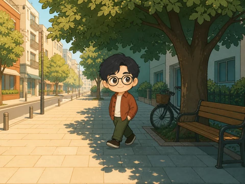 Article illustration of the visual identity walking into tree shade